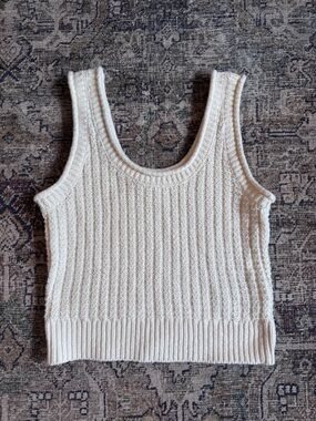 Madewell Cream Textured Knit Tank